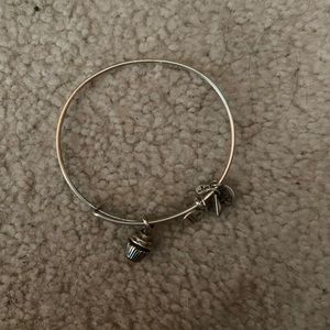 Silver cupcake Alex and Ani bracelet